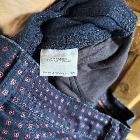Tory Burch 25 Navy‎ Blue Red Skinny Pants Jeans Printed Dotted - Picture 13 of 14